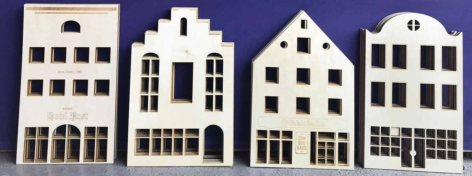 Präzise geschnittene Architekturmodelle